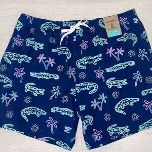 Brand New with tags Chubbies Blue and Green Swim Shorts with Tropical Print